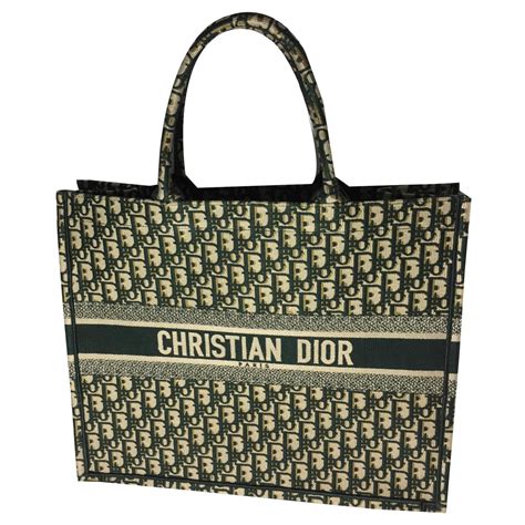 dior tote green|Dior shopping tote.